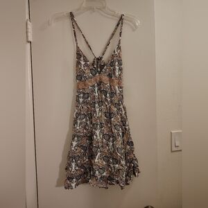 Cotton Candy Pink Paisley Spaghetti Strap Mini Dress